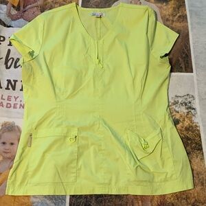 Bright got yellow scrub top